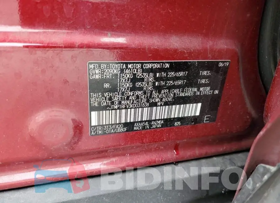 JTMP1RFV3KD031838 Photo# 14