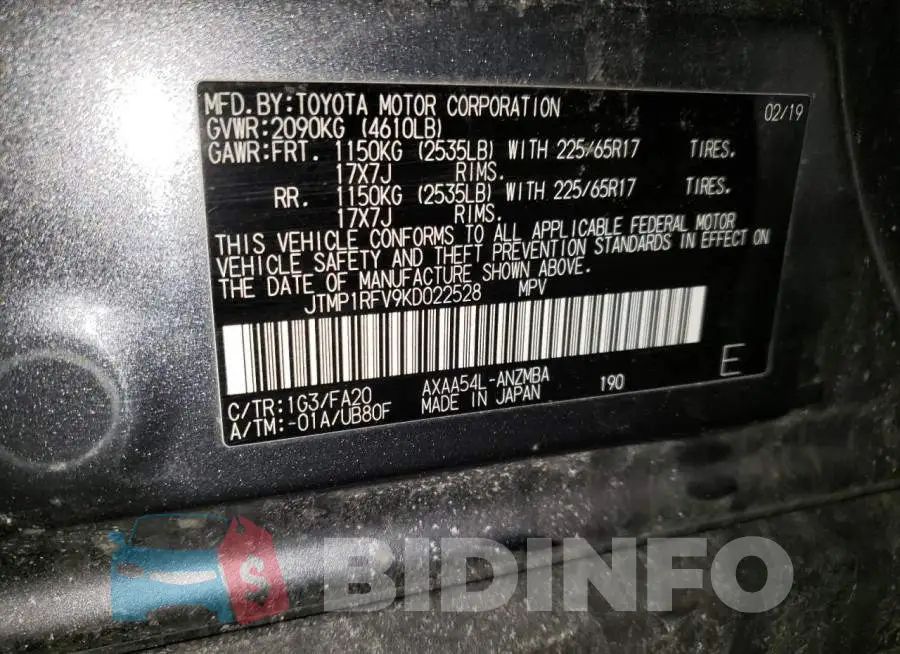 JTMP1RFV9KD022528 Photo# 13