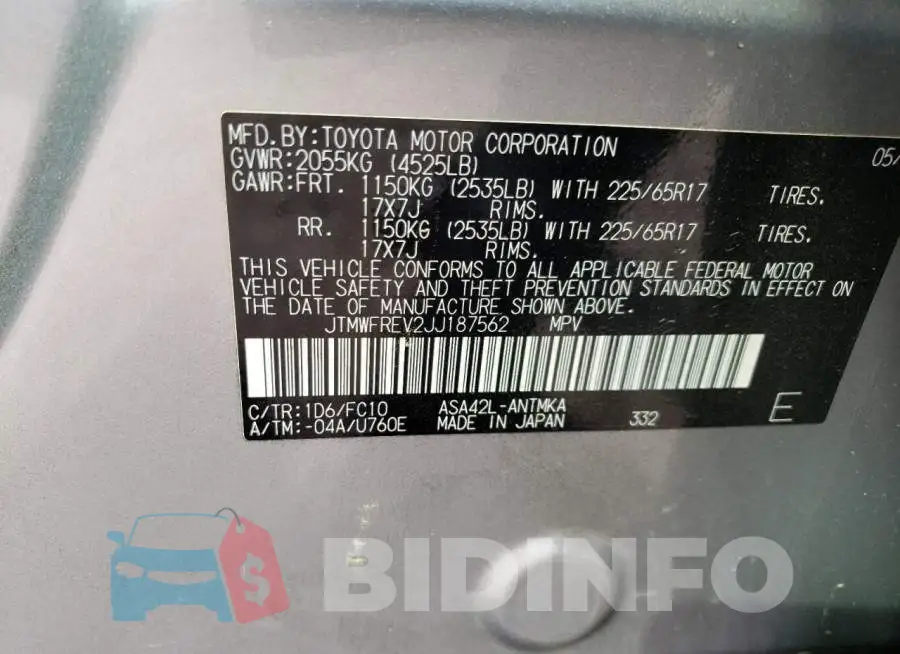JTMWFREV2JJ187562 Photo# 12
