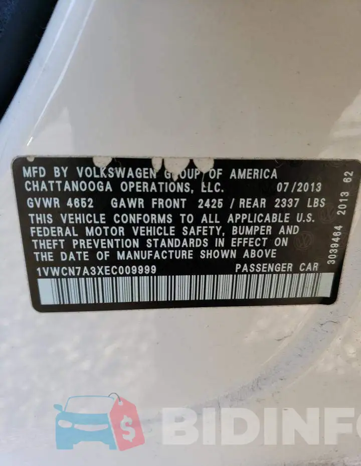 1VWCN7A3XEC009999 Photo# 12