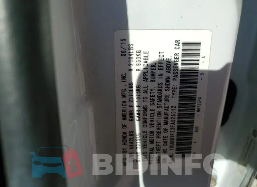 19UUB1F52FA026012 Photo# 12