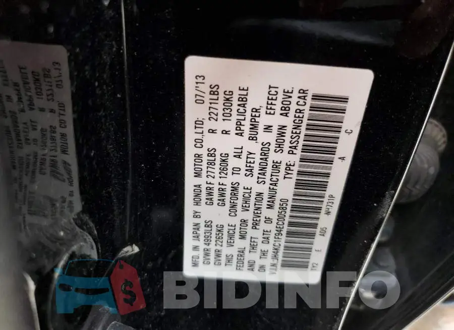 JH4KC1F94EC005850 Photo# 12