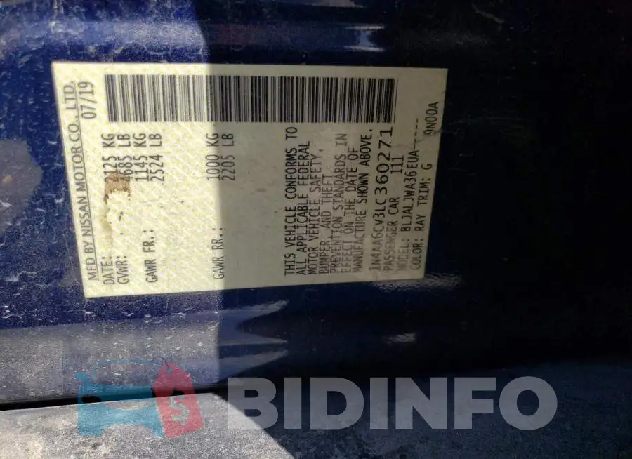 1N4AA6CV3LC360271 Photo# 13