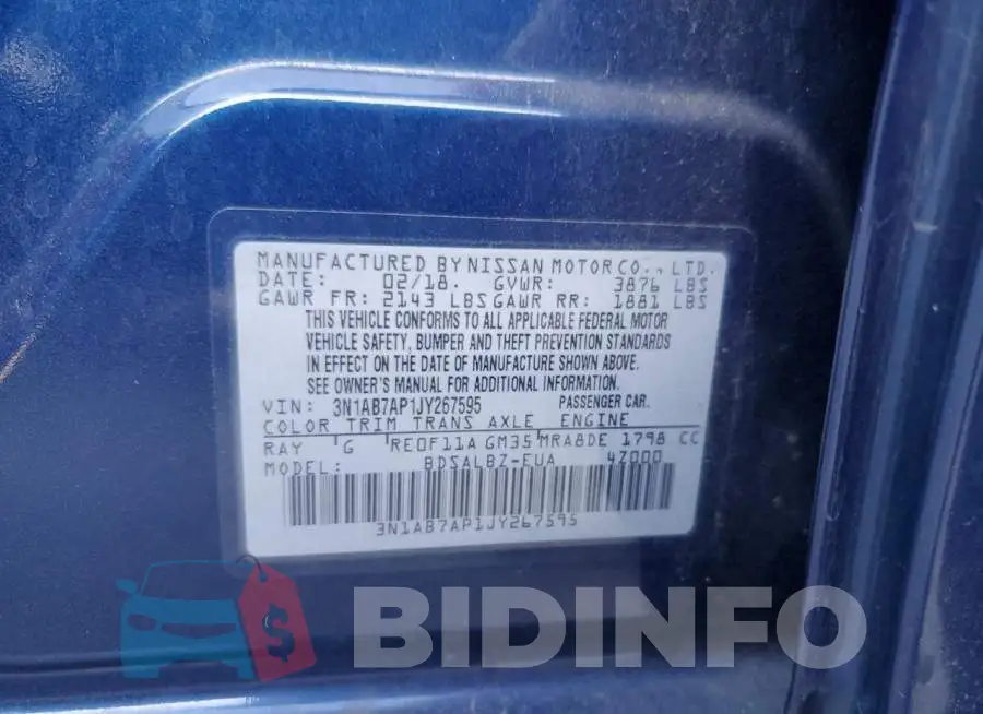 3N1AB7AP1JY267595 Photo# 12