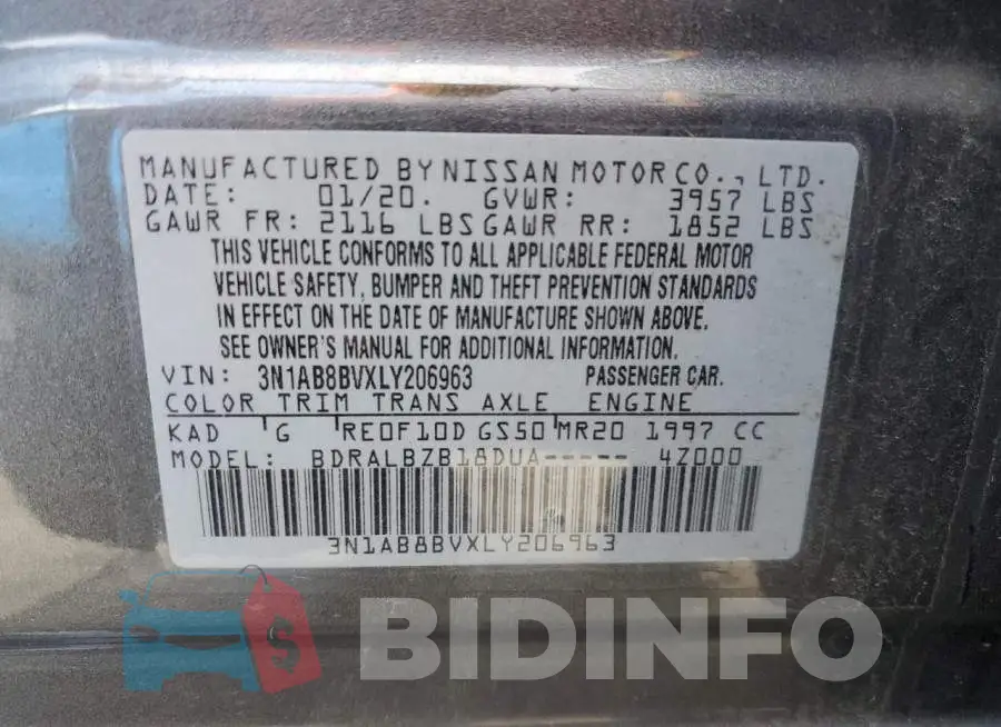 3N1AB8BVXLY206963 Photo# 12