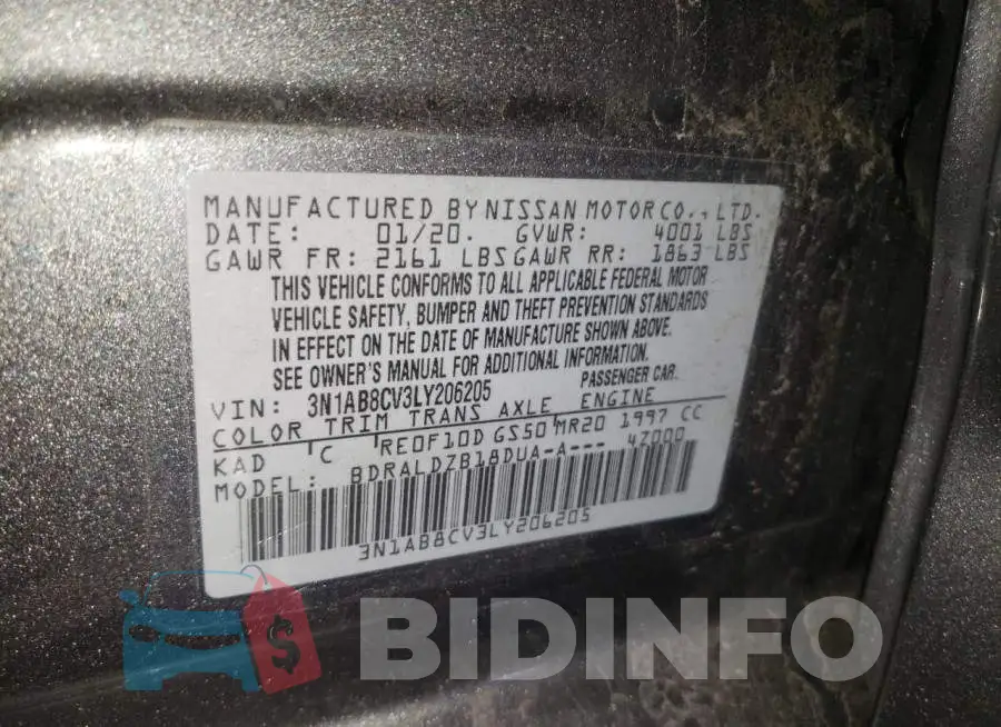 3N1AB8CV3LY206205 Photo# 12