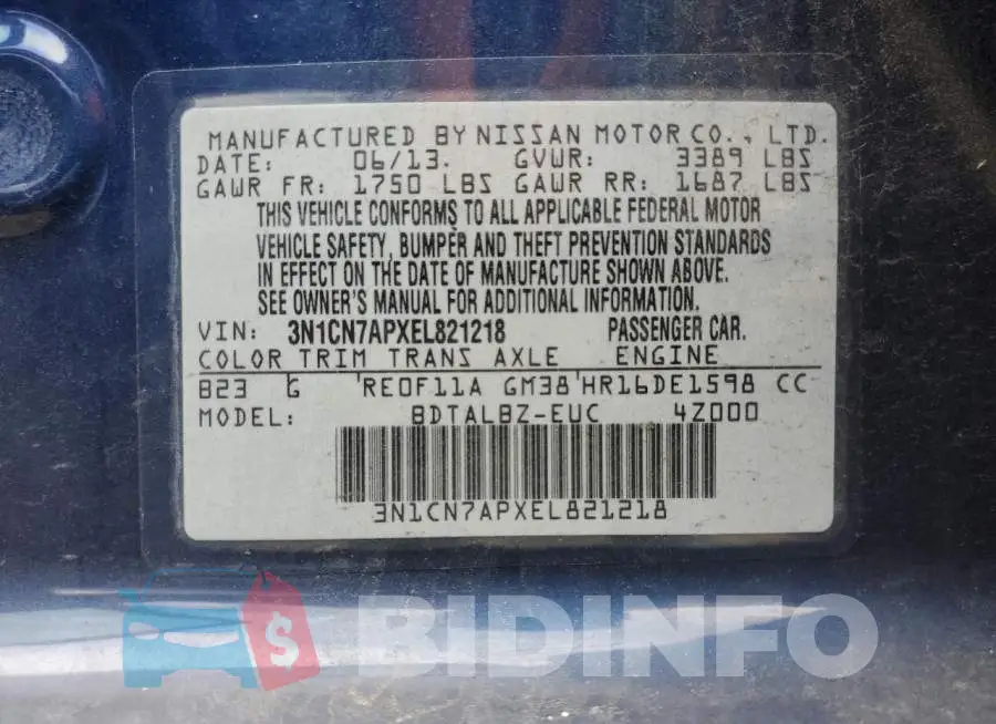 3N1CN7APXEL821218 Photo# 10