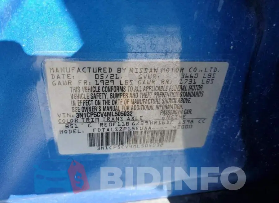 3N1CP5CV4ML505032 Photo# 12
