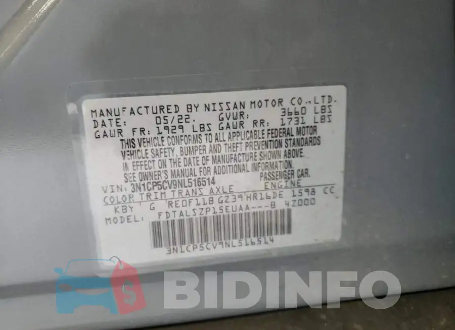 3N1CP5CV9NL516514 Photo# 14