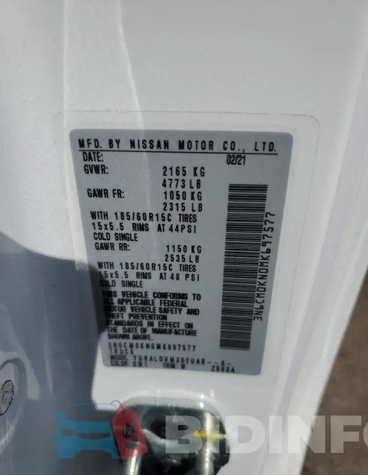 3N6CM0KN0MK697577 Photo# 12
