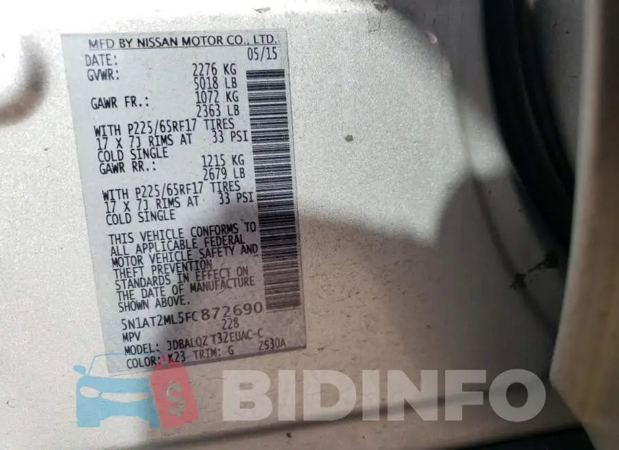 5N1AT2ML5FC872690 Photo# 12