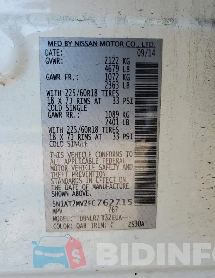 5N1AT2MV2FC762715 Photo# 13