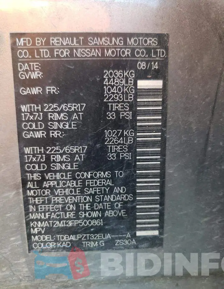KNMAT2MT3FP500861 Photo# 12