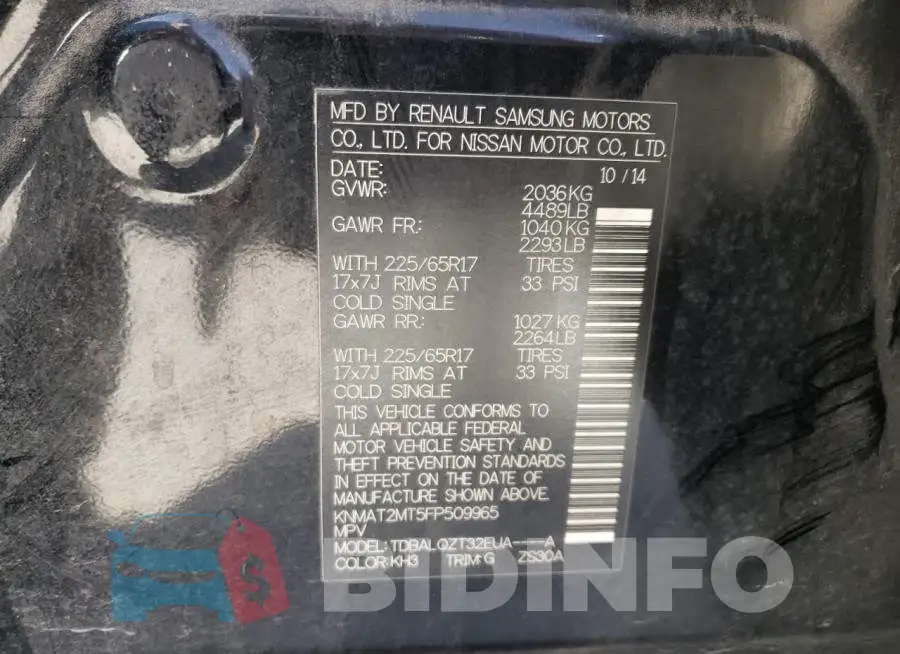 KNMAT2MT5FP509965 Photo# 13