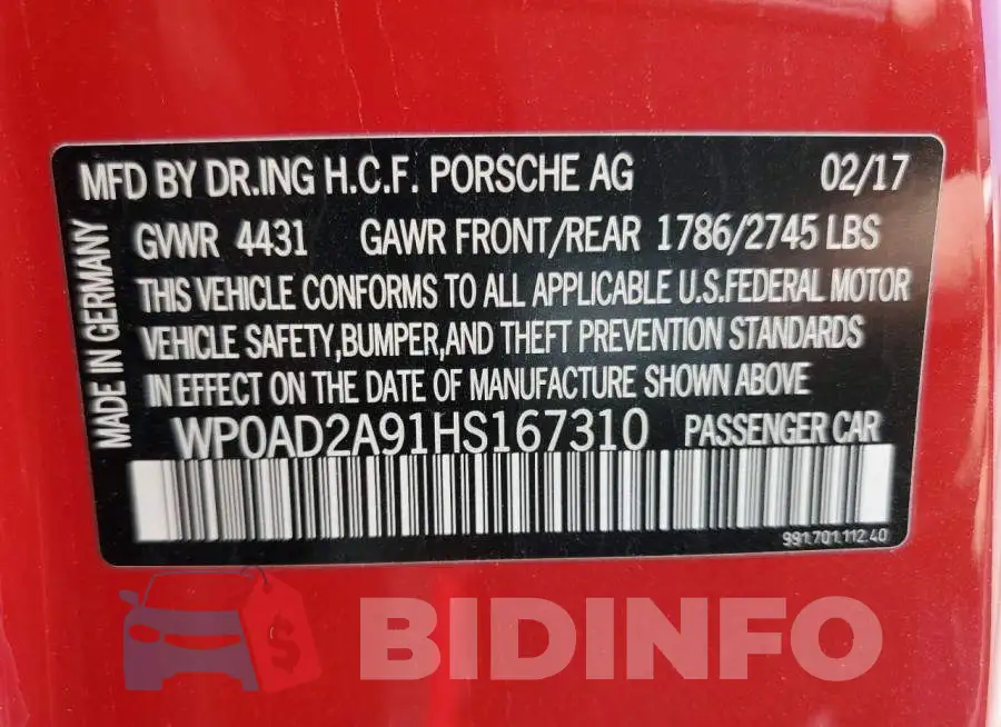 WP0AD2A91HS167310 Photo# 13