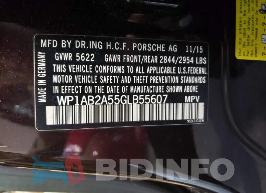 WP1AB2A55GLB55607 Photo# 13