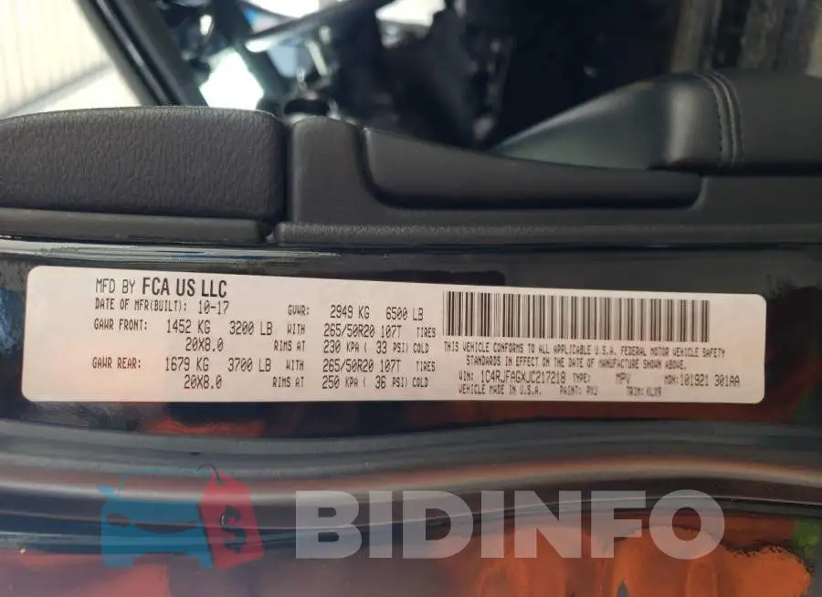 1C4RJFAGXJC217218 Photo# 13