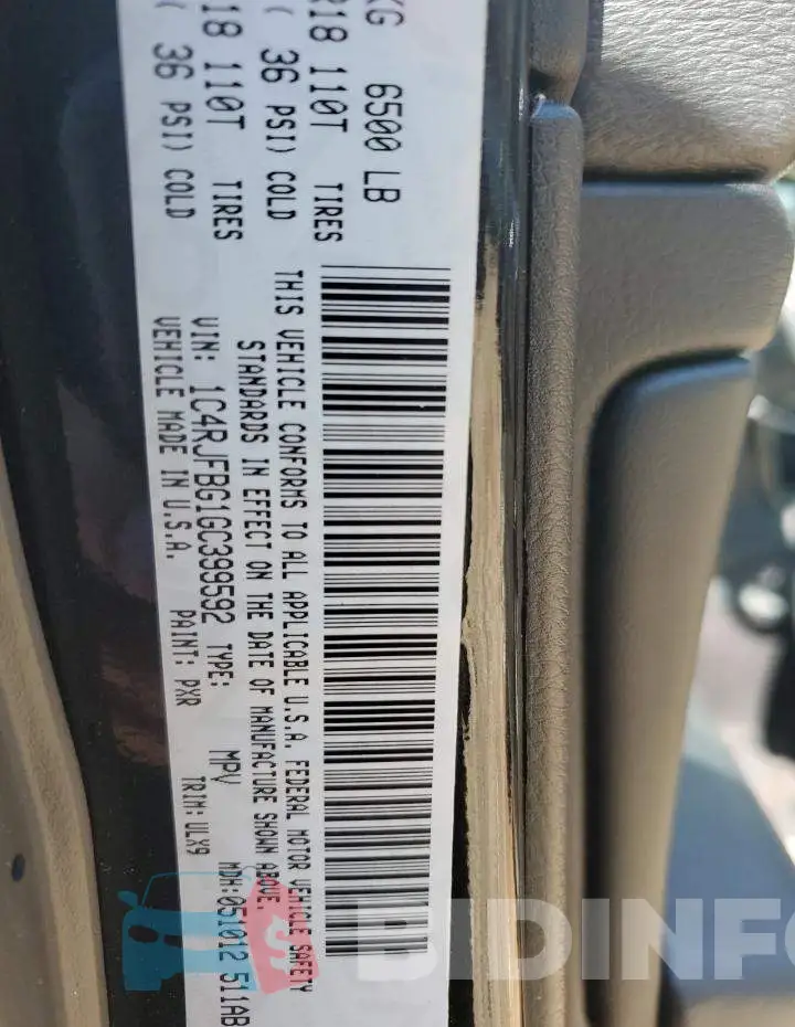 1C4RJFBG1GC399592 Photo# 13