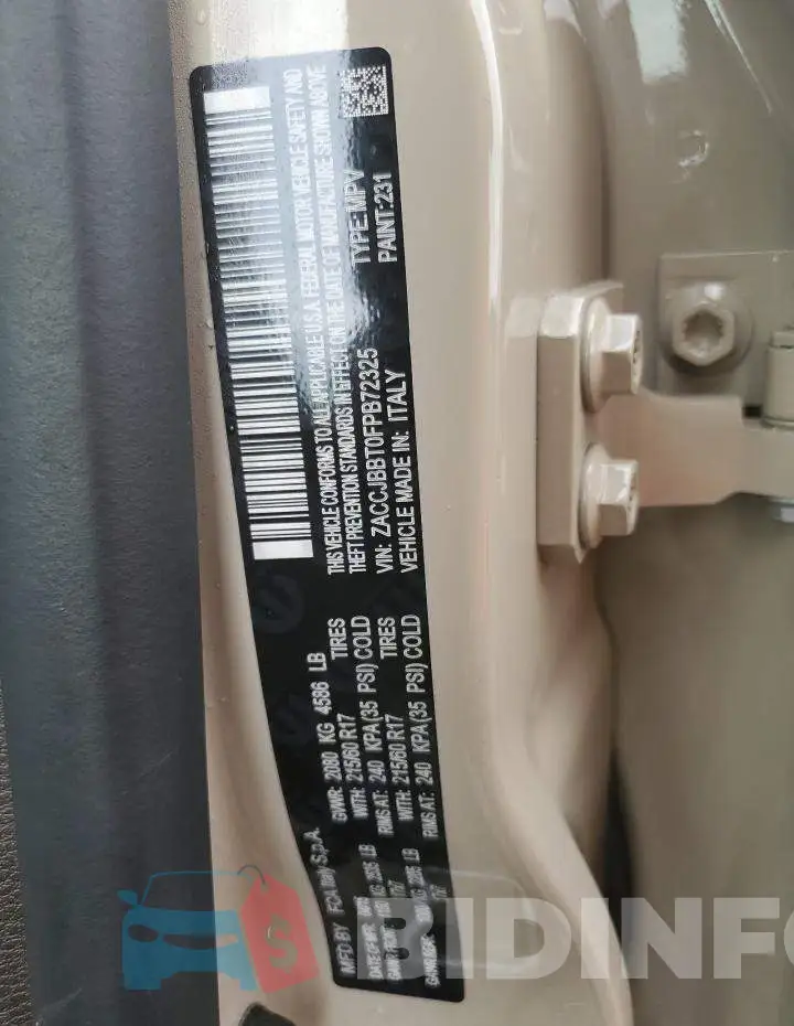 ZACCJBBT0FPB72325 Photo# 13