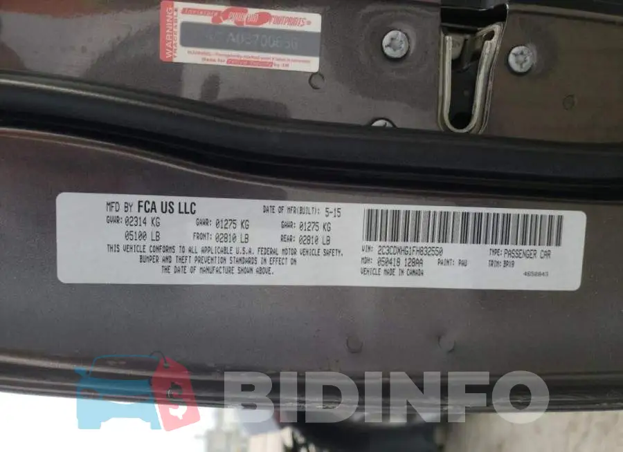 2C3CDXHG1FH832550 Photo# 10