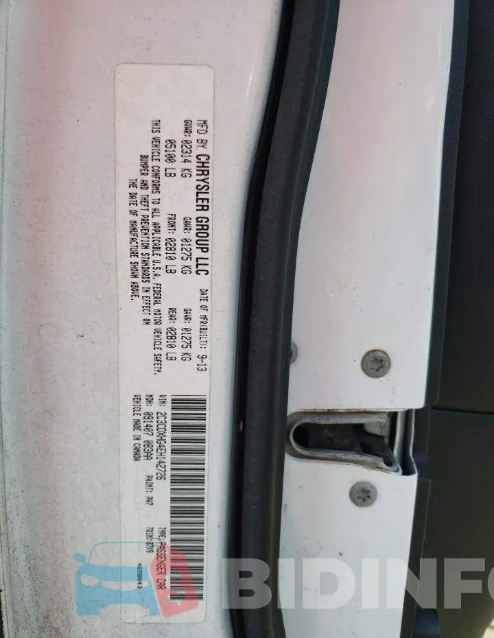 2C3CDXHG4EH142726 Photo# 12