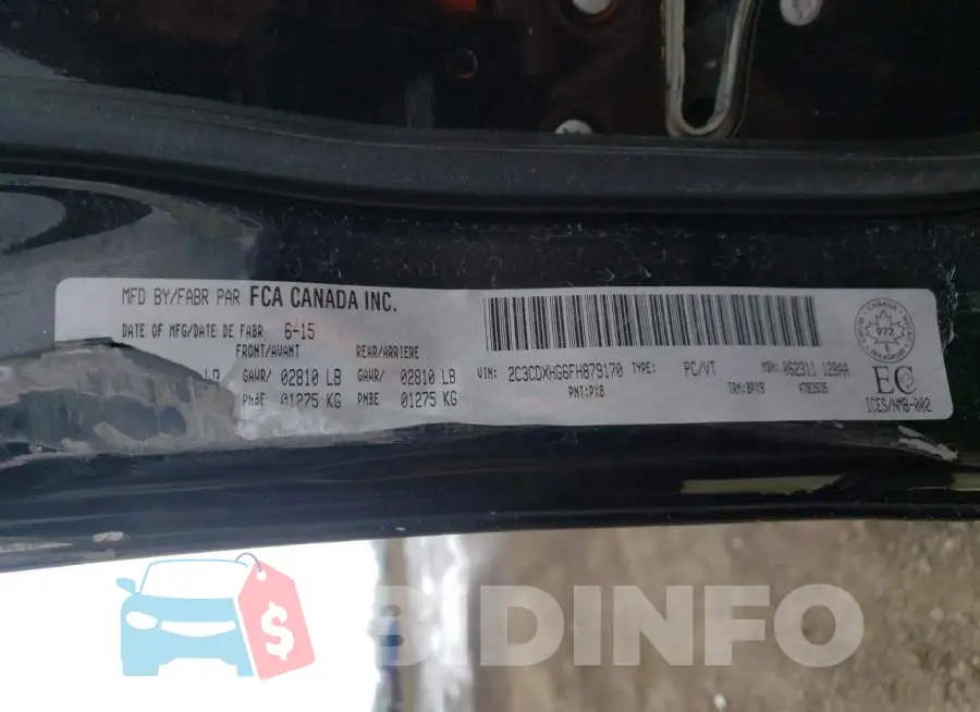 2C3CDXHG6FH879170 Photo# 12