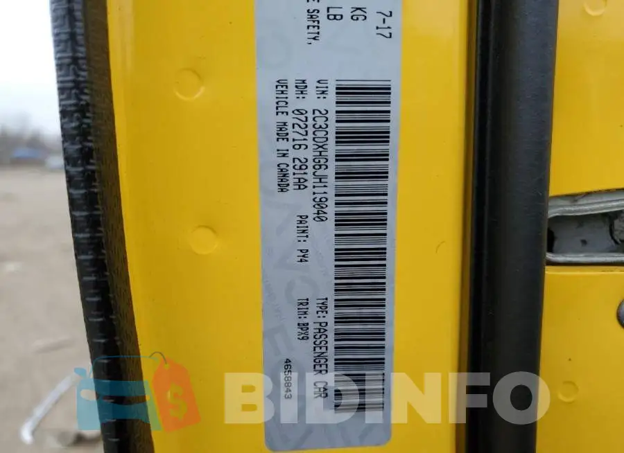 2C3CDXHG6JH119040 Photo# 12