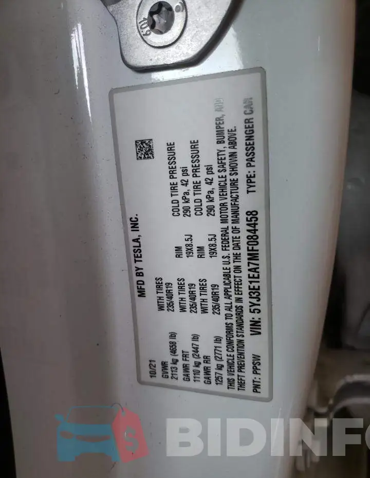 5YJ3E1EA7MF084458 Photo# 13