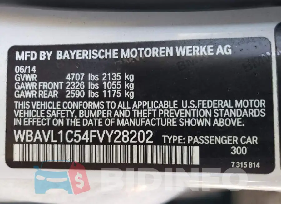 WBAVL1C54FVY28202 Photo# 12