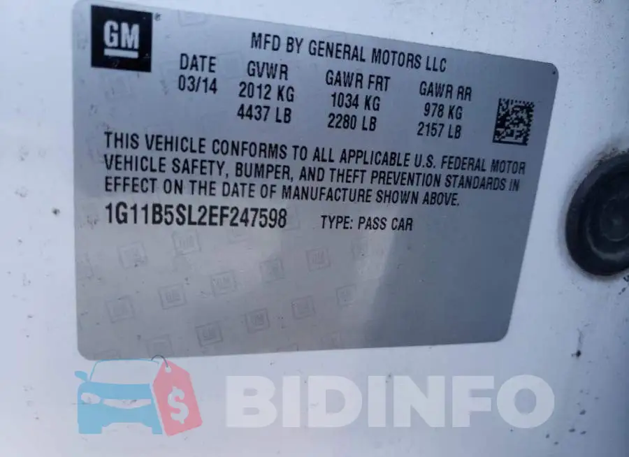 1G11B5SL2EF247598 Photo# 12