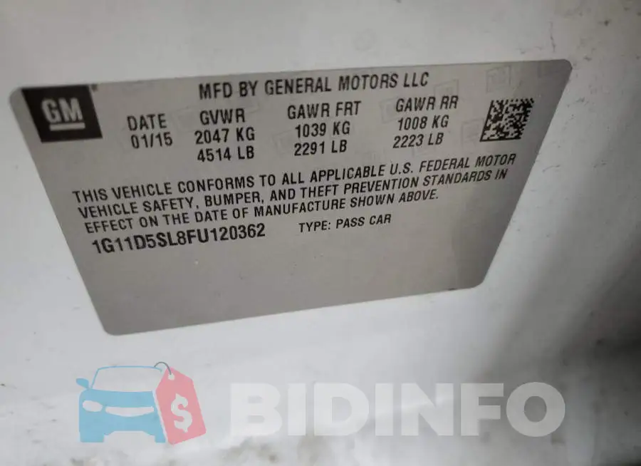 1G11D5SL8FU120362 Photo# 12