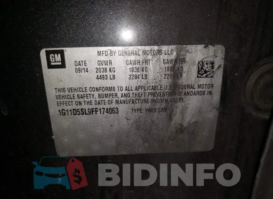 1G11D5SL9FF174063 Photo# 12