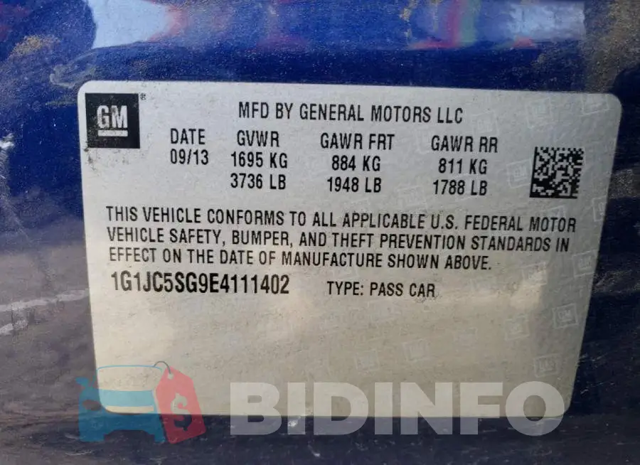 1G1JC5SG9E4111402 Photo# 12