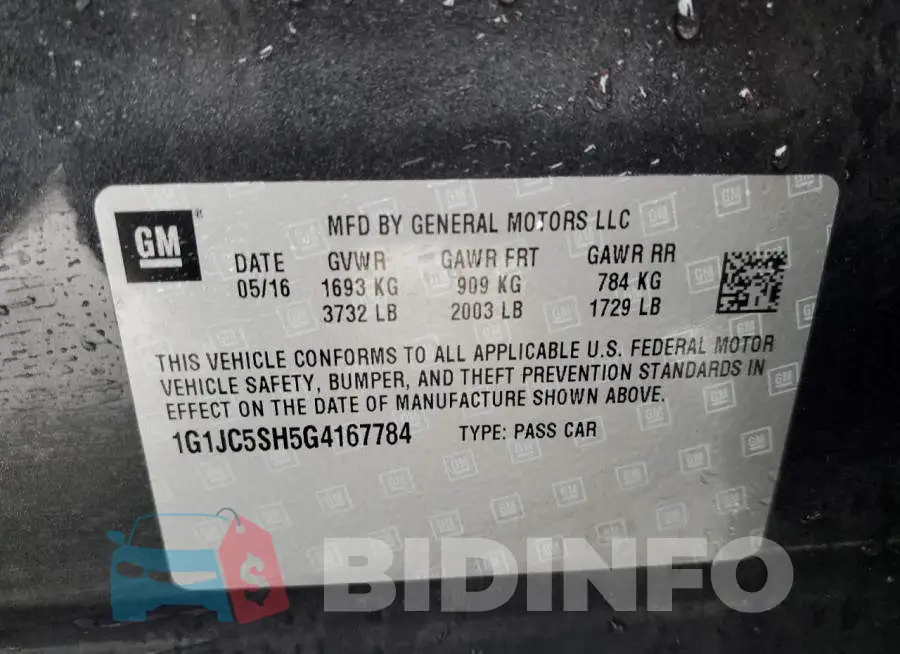 1G1JC5SH5G4167784 Photo# 12
