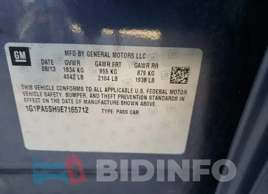 1G1PA5SH9E7165712 Photo# 12