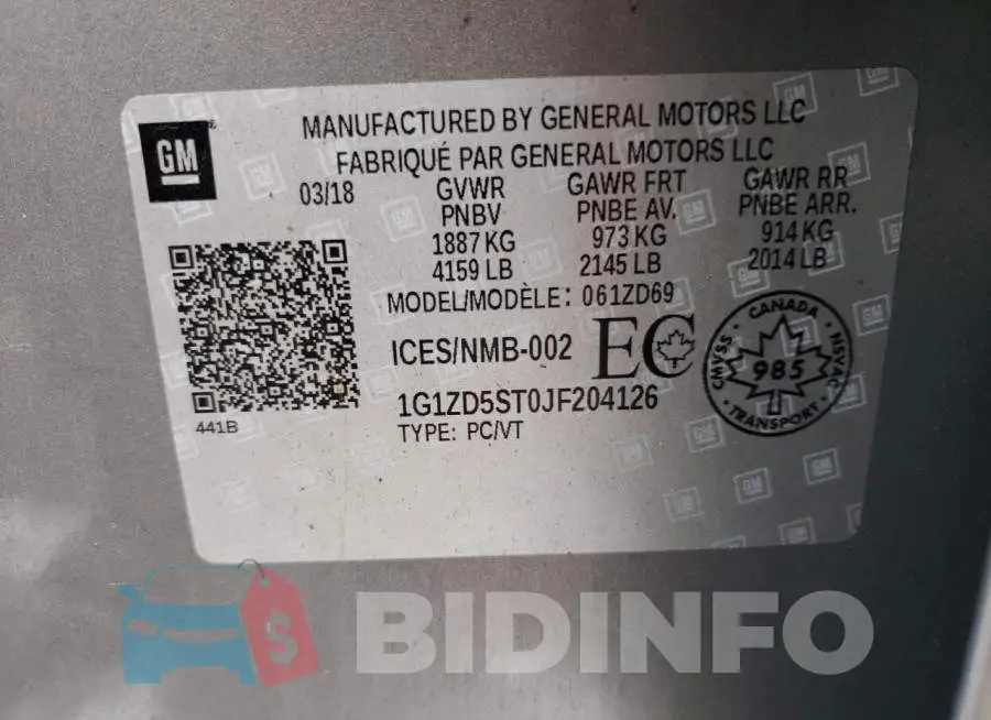 1G1ZD5ST0JF204126 Photo# 13
