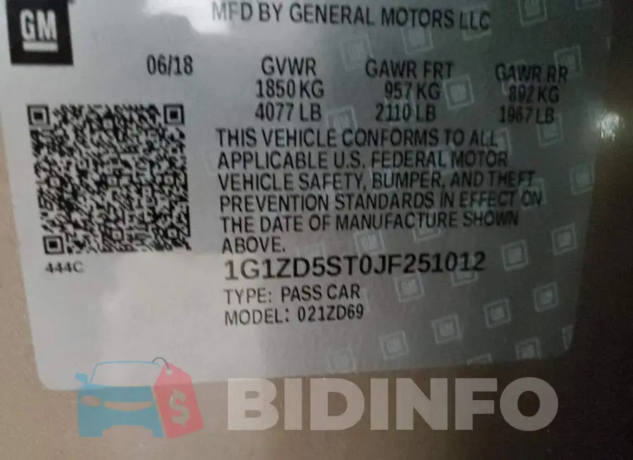 1G1ZD5ST0JF251012 Photo# 13
