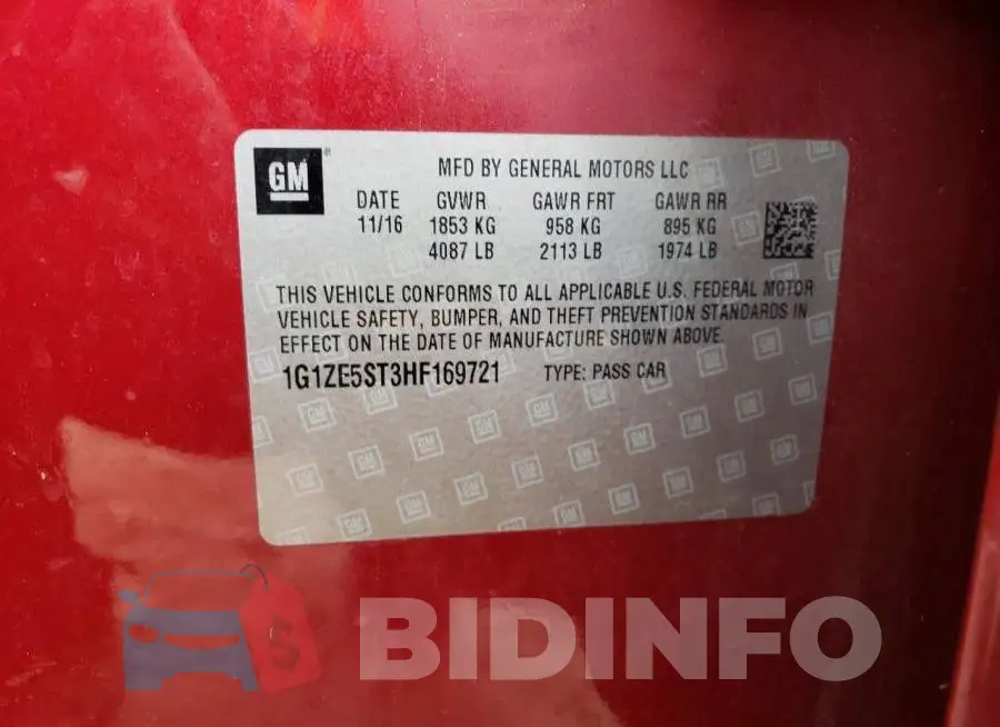 1G1ZE5ST3HF169721 Photo# 13