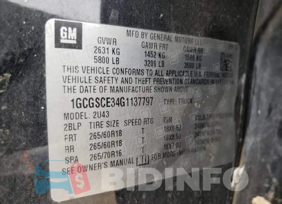 1GCGSCE34G1137797 Photo# 12