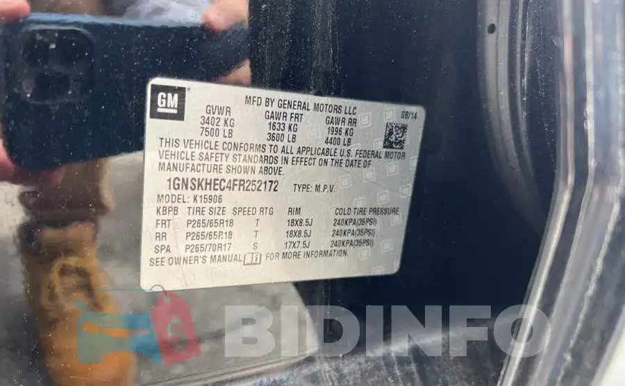 1GNSKHEC4FR252172 Photo# 10