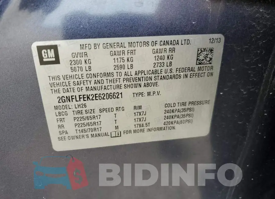 2GNFLFEK2E6206621 Photo# 13