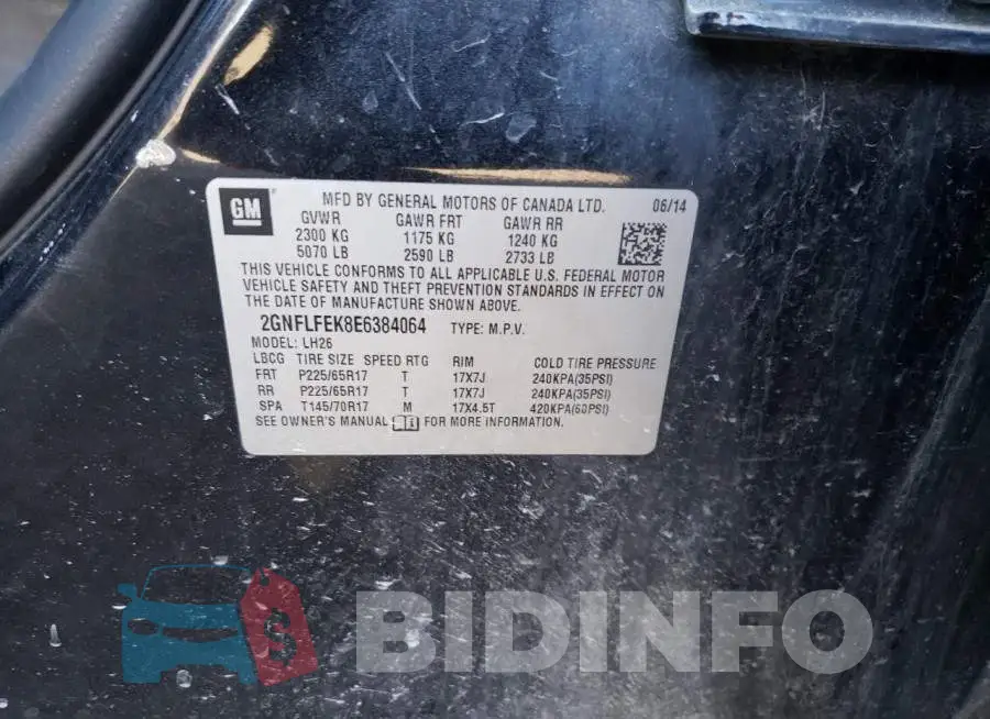 2GNFLFEK8E6384064 Photo# 13