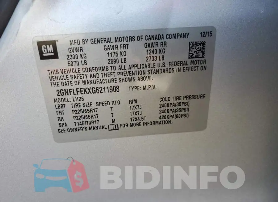 2GNFLFEKXG6211908 Photo# 13