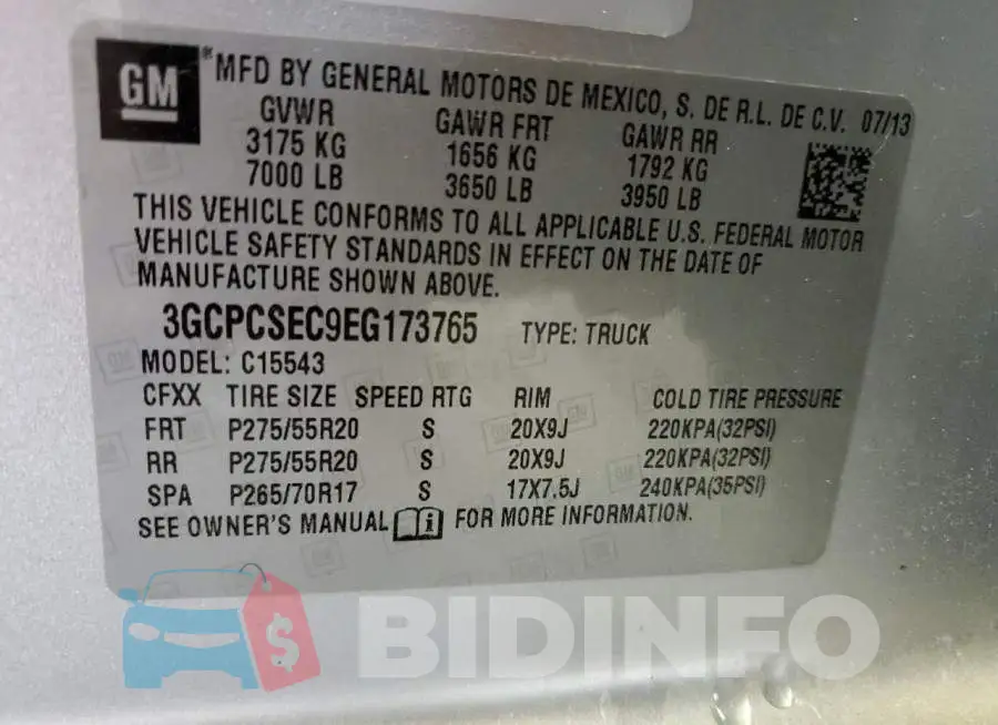 3GCPCSEC9EG173765 Photo# 12