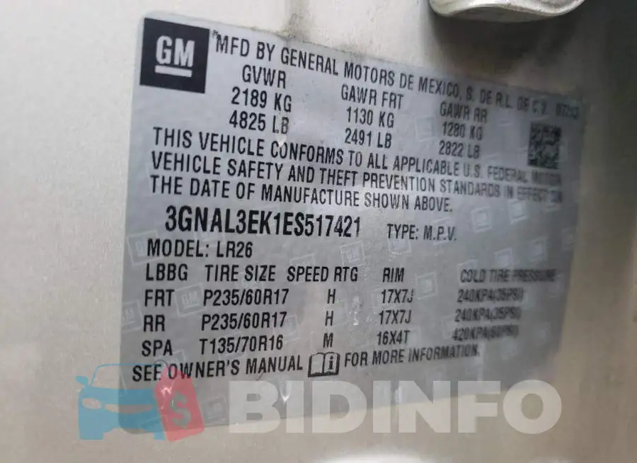 3GNAL3EK1ES517421 Photo# 13