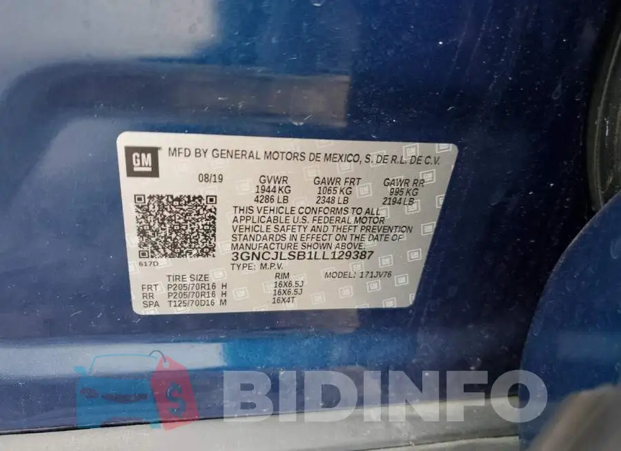 3GNCJLSB1LL129387 Photo# 12
