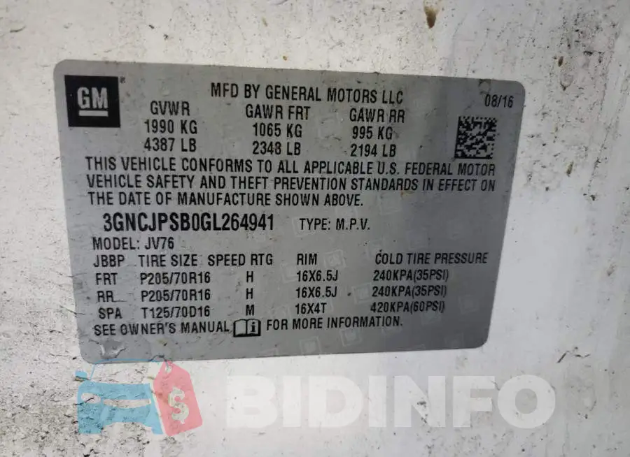 3GNCJPSB0GL264941 Photo# 13