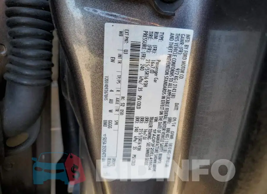 1FADP3F20EL419534 Photo# 12