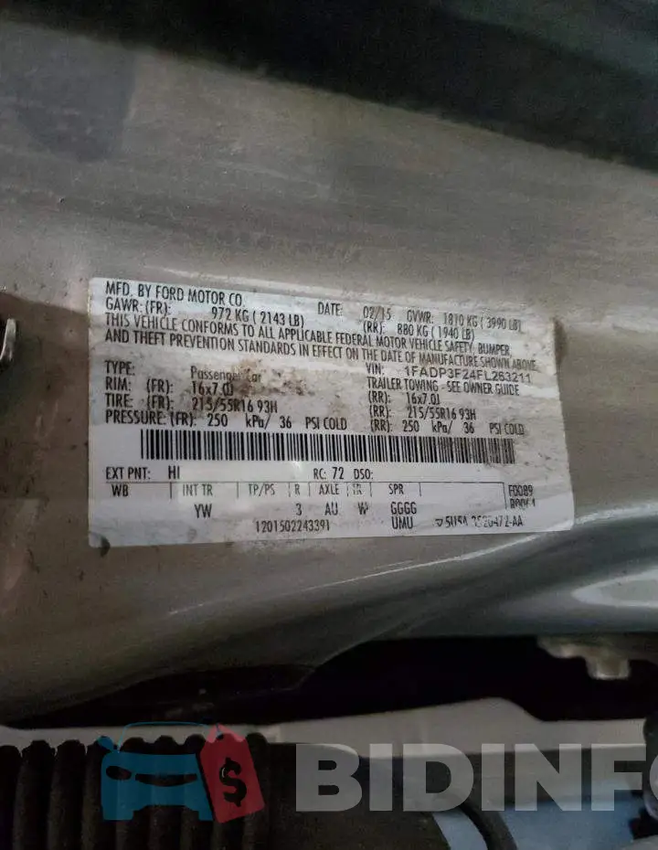 1FADP3F24FL263211 Photo# 12