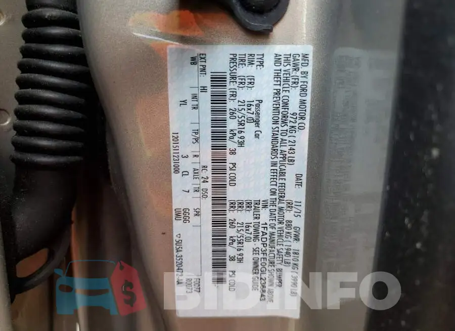 1FADP3FE0GL236843 Photo# 13